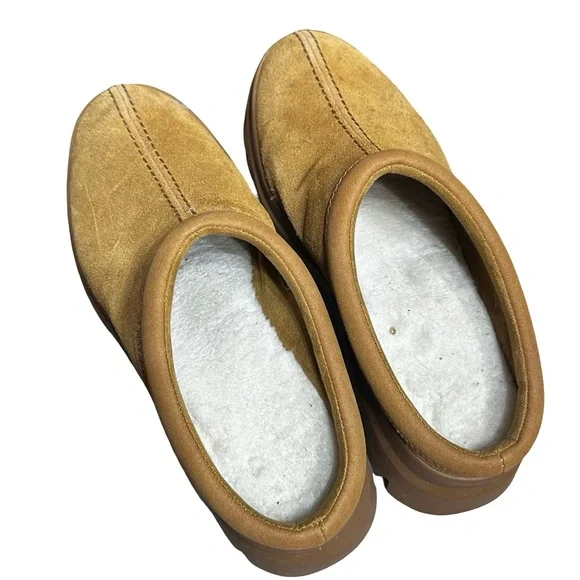 Koolaburra by UGG Neerie Clog Size 8 Brown Tan Slip On Chunky Faux Fur Comfy - Picture 8 of 11